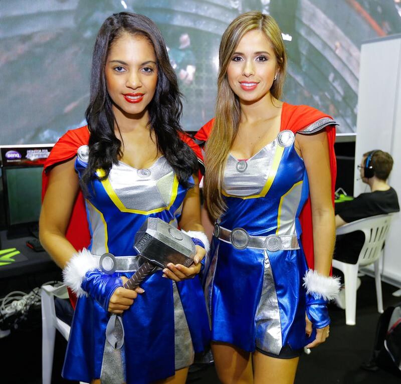 Yanela Aramburo and Elena Mendoza as She Thor during the Comic Con 2015. Victor Besa for The National