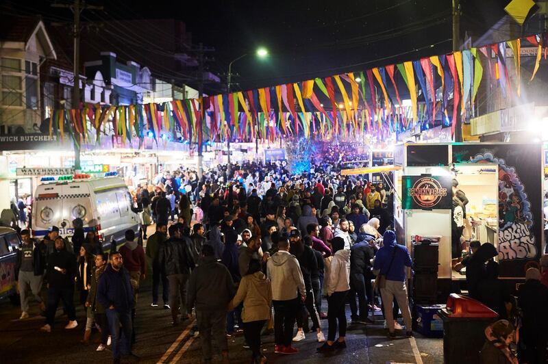 People attend a street fair at night for Iftar during Ramadan in the suburb of Lakemba in Sydney, Australia. Getty Images