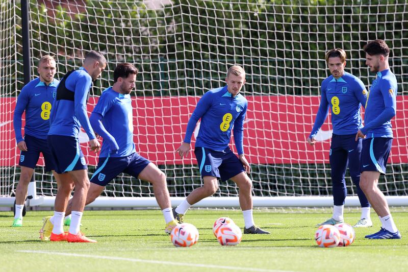 England players including Ben Chilwell, James Ward-Prowse, Jack Grealish and Declan Rice. Reuters