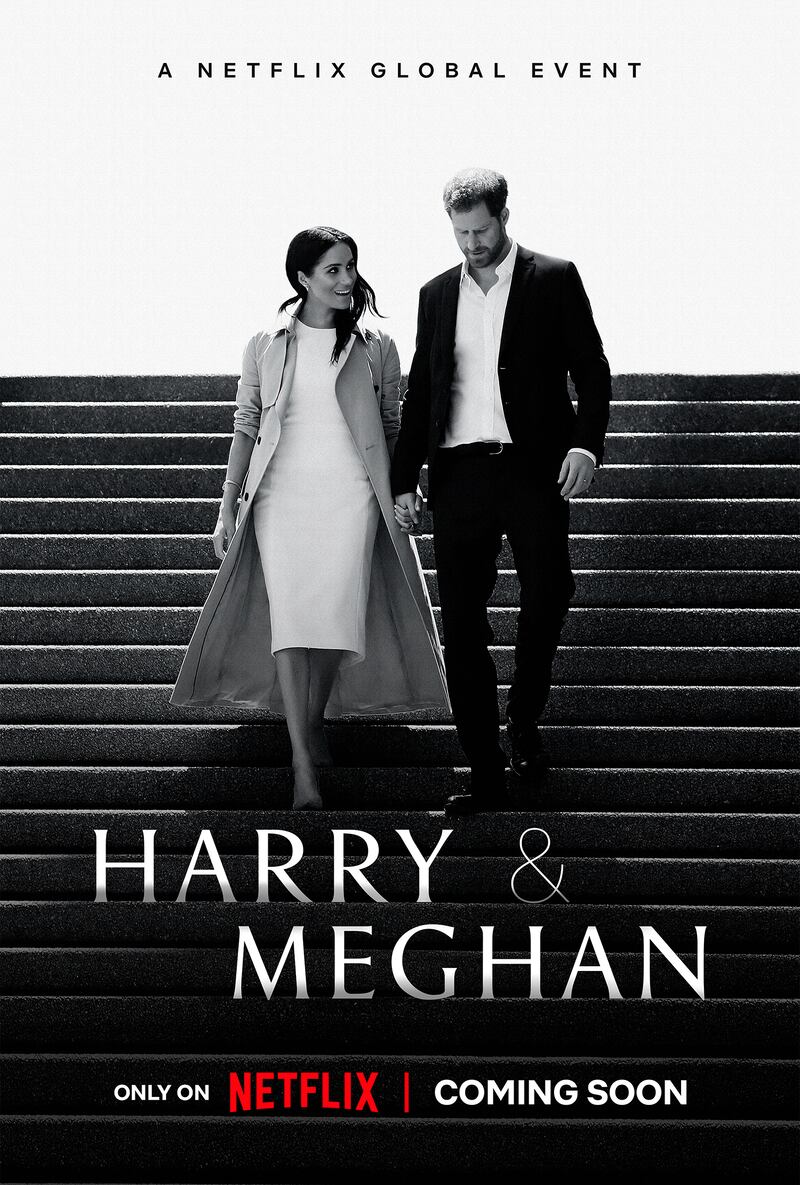 The official promotional artwork for Harry and Meghan