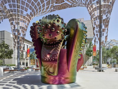 Al Qadiri's 'Chimera', on view during Expo 2020 Dubai. The piece, based on a drill bit, evokes creatures from beyond imagination. Photo: Monira Al Qadiri; Roman Mensing