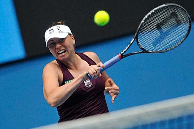 Vera Zvonareva is just one game away from reaching her third grand slam final in a row.