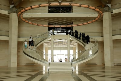 DOHA, QATAR - February 18, 2009: The main entrance of the new, Museum of Islamic Art on the corniche of Doha, Qatar  (Ryan Carter / The National)

*** For Travel story by Mo Gannon 
 *** Local Caption ***  RC025-TravelDoha.jpgRC025-TravelDoha.jpg