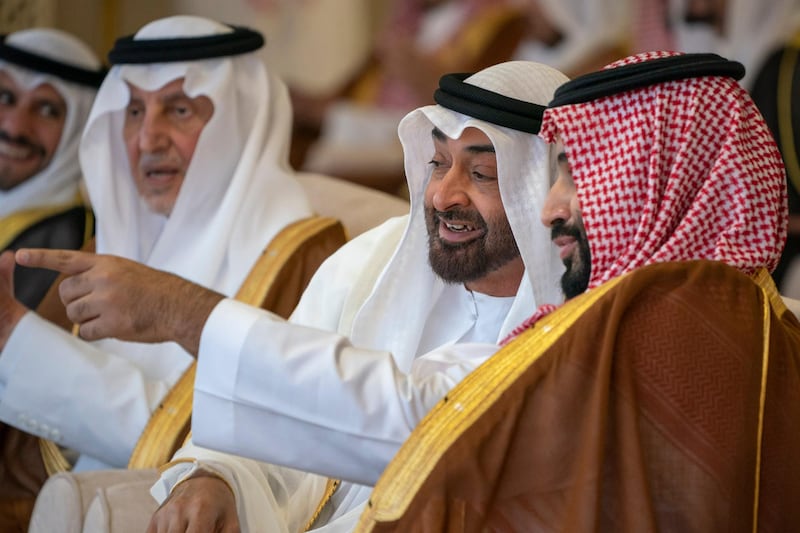 *** GENERAL CAPTION ***
TAIF, SAUDI ARABIA - September 22, 2018: HH Sheikh Mohamed bin Zayed Al Nahyan, Crown Prince of Abu Dhabi and Deputy Supreme Commander of the UAE Armed Forces (), attends the concluding ceremony of the Saudi Crown Prince Camel Festival.

( Hamad Al Kaabi / Crown Prince Court - Abu Dhabi )