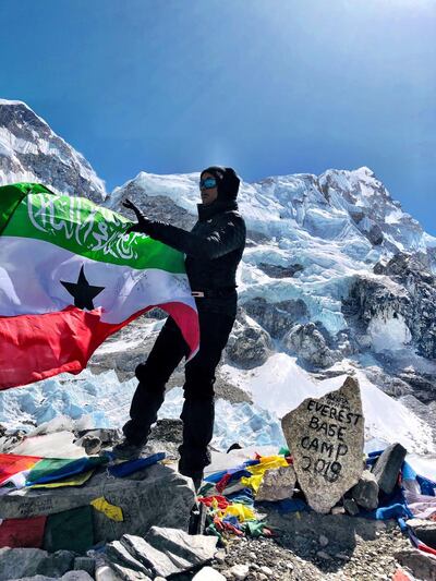 Intisar Abdul-Kader at the base camp. 