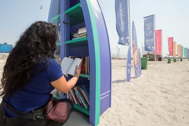 The beach library is a World Book Capital initiative. Photo: Ruel Pableo for the National