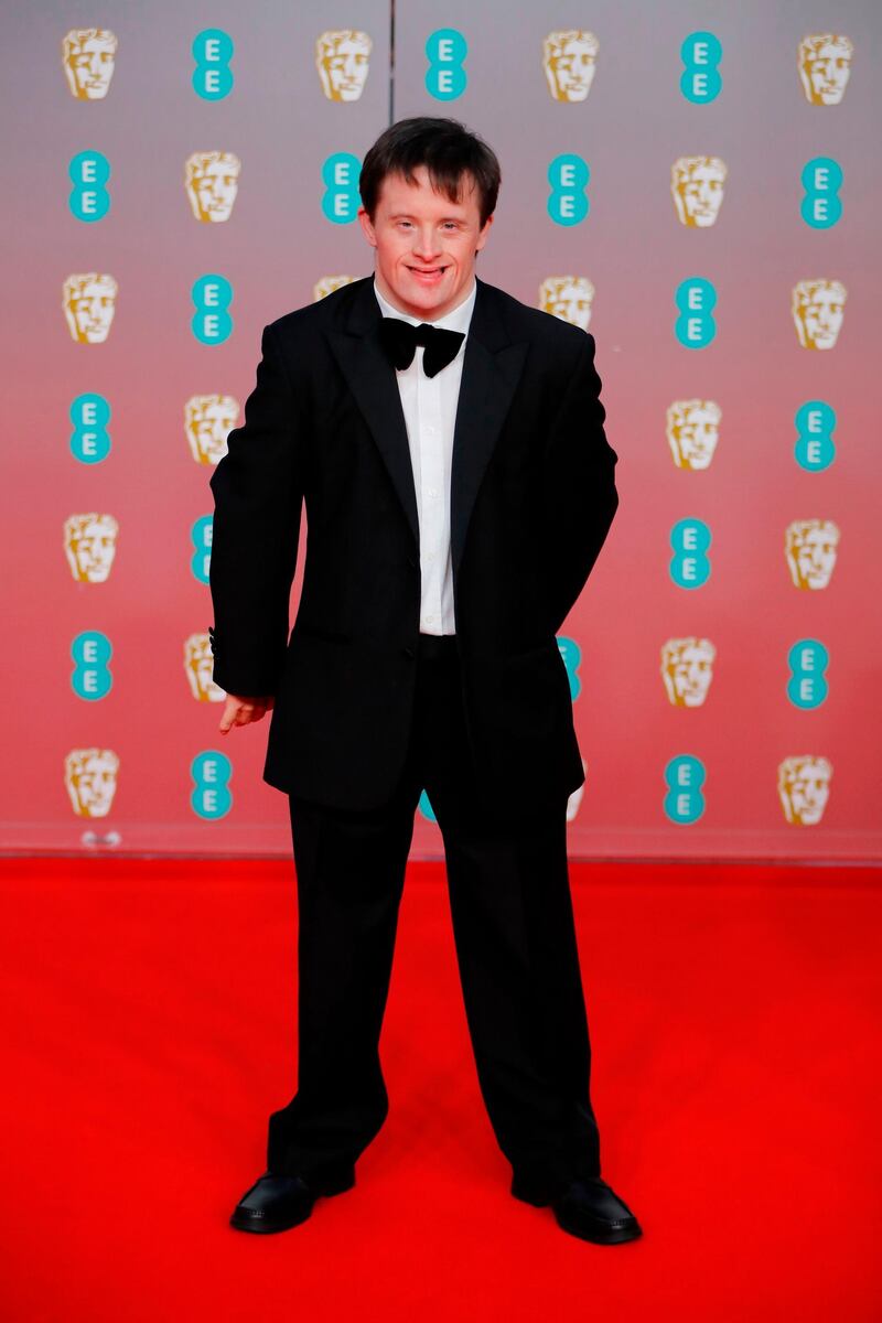 Tommy Jessop arrives at the 2020 EE British Academy Film Awards at London's Royal Albert Hall on Sunday, February 2. AFP