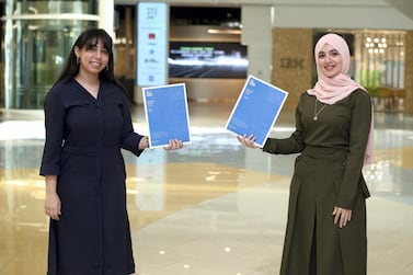 Maryam Moustafa and Nada Aldash were named as the UAE winners of the James Dyson Award 2020 for student inventors. Chris Whiteoak / The National