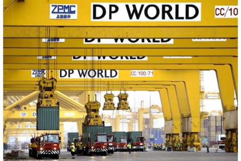 DP World's Jebel Ali port terminal in Dubai. For the 2012-2021 period, the UAE’s total non-oil exports rose 12 per cent on an annual basis to Dh2.1tn, while imports rose 2.5 per cent yearly to Dh9.5tn Photo: DP World