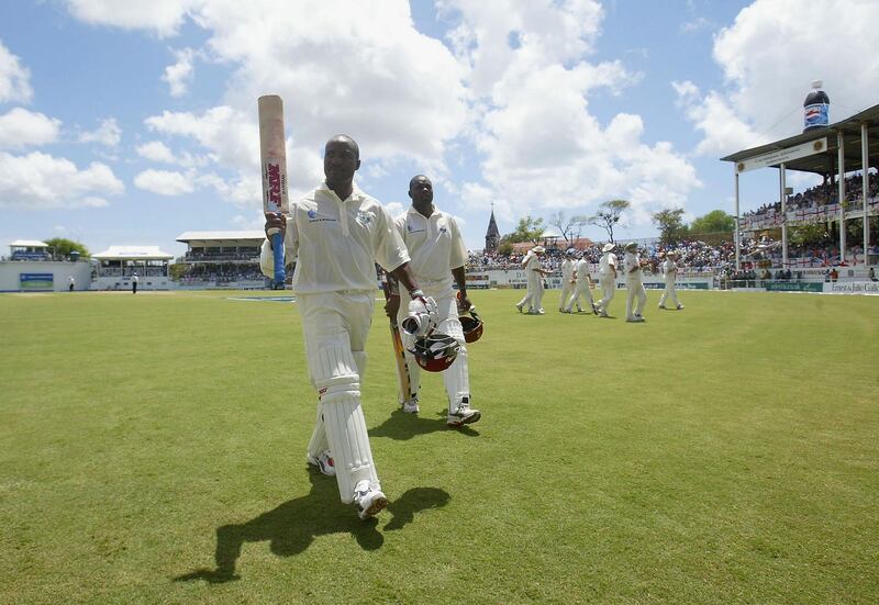 ST JOHNS, ANTIGUA - APRIL 12:  Brian Lara of the West Indies leaves the field after declaring his innings on 400 not out, the highest ever test score during day three of the 4th Test match between the West Indies and England at the Recreation Ground on April 12, 2004 in St Johns, Antigua. (Photo by Tom Shaw/Getty Images) 