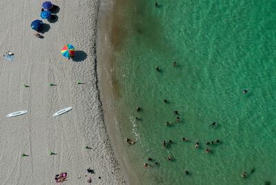The Atlantic Ocean's waters along the beach at Haulover Park on July 11 in Miami, Florida. Getty Images via AFP