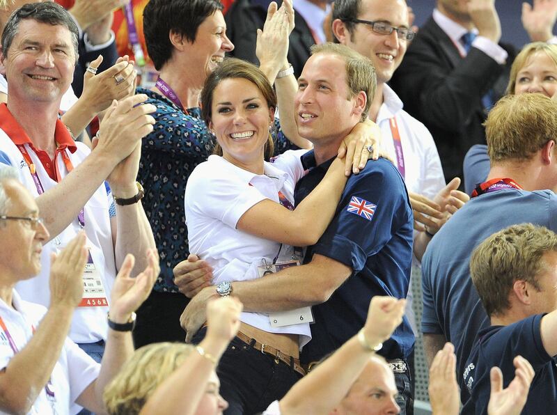 LONDON, ENGLAND - AUGUST 02:  Catherine, Duchess of Cambridge and Prince William, Duke of Cambridge during Day 6 of the London 2012 Olympic Games at Velodrome on August 2, 2012 in London, England.  (Photo by Pascal Le Segretain/Getty Images)