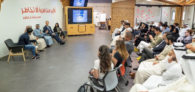 Attendees at the launch of the new blockchain accelerator programme, which will be based within Area 2071 at Dubai's Emirates Towers