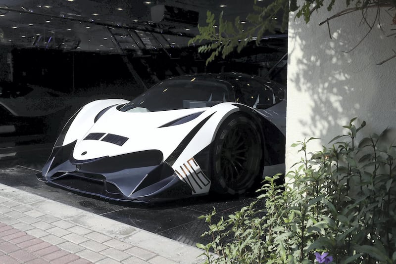 DUBAI , UNITED ARAB EMIRATES , November 15  ��� 2018 :- View of the Devel Sixteen supercar at the home of Majid Al Attar on Al Wasl road in Dubai. ( Pawan Singh / The National ) For Motoring. Story by Adam