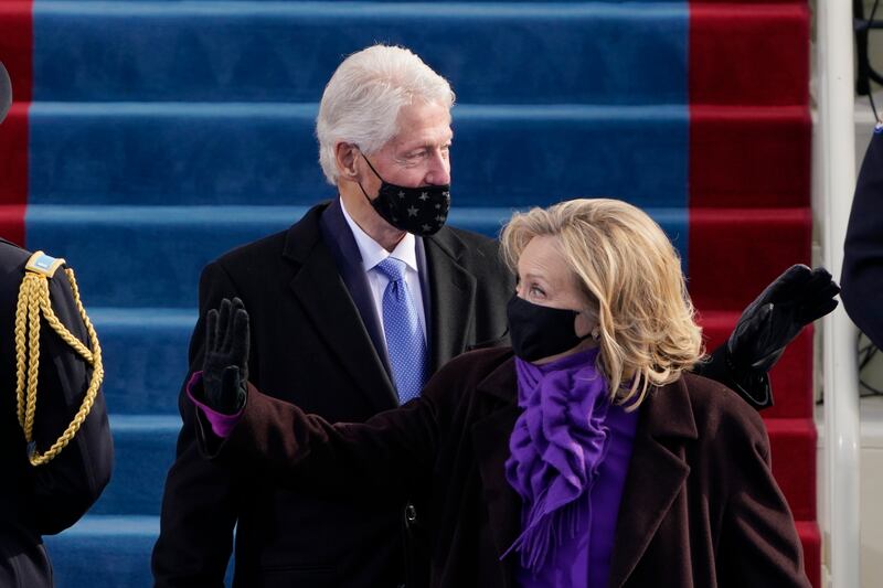 Former secretary of state Hillary Clinton and former president Bill Clinton. AP