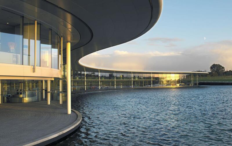 The McLaren Technology Centre features a kidney-shaped lake. Courtesy: McLaren