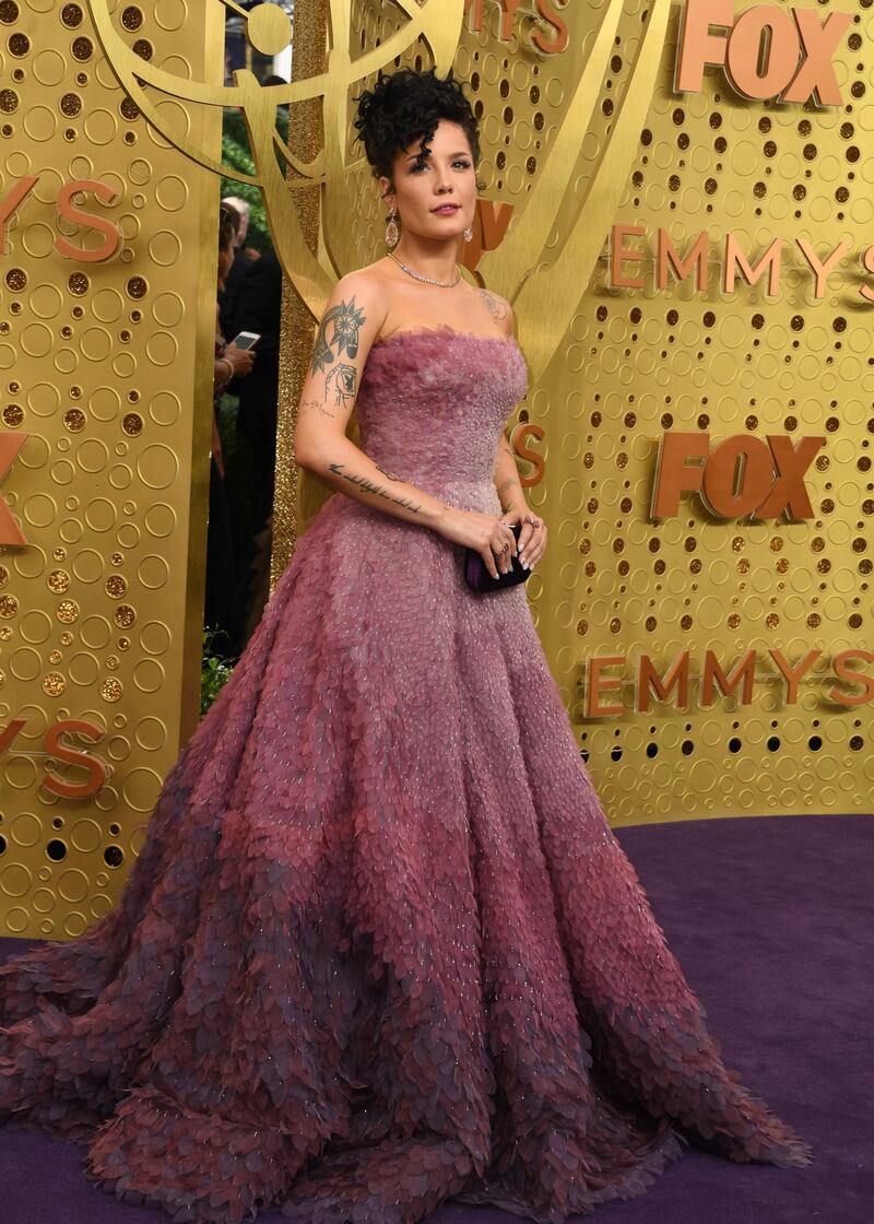 Singer Halsey in Rami Kadi Couture. AFP