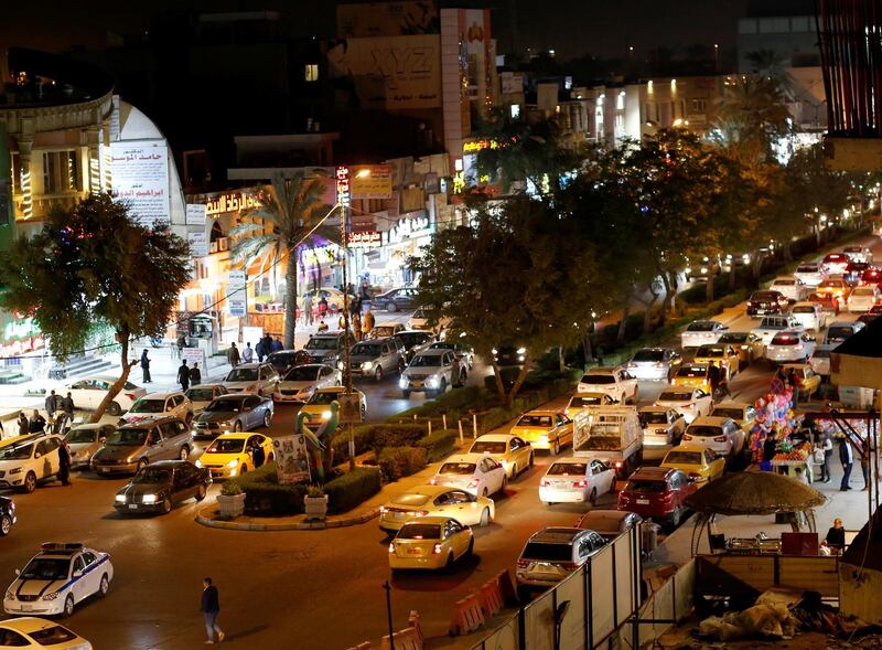 Vehicles are seen on a street in Baghdad, Iraq March 4, 2019. Picture taken March 4, 2019.  REUTERS/Saba Alnajjar NO RESALES. NO ARCHIVES.