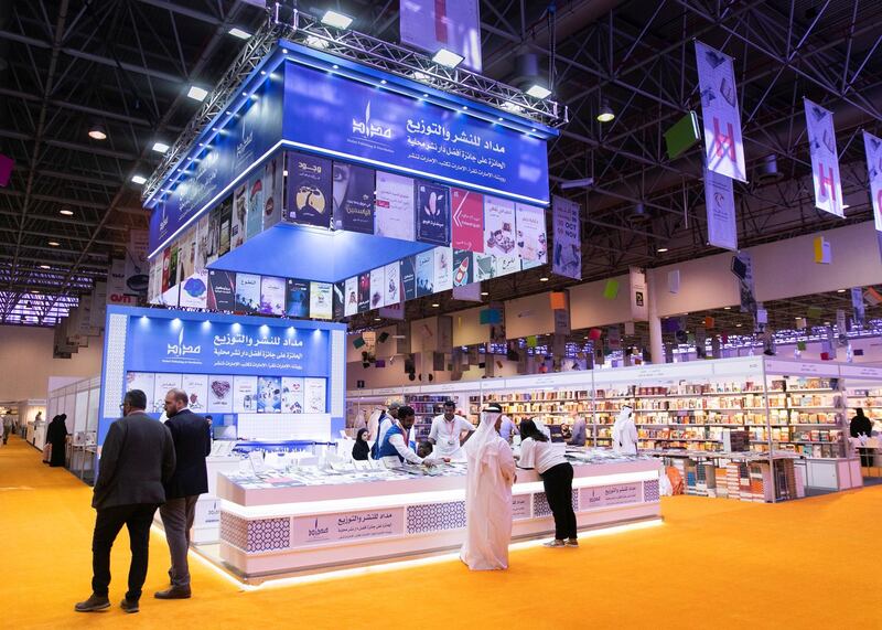 SHARJAH, UNITED ARAB EMIRATES. 30 October 2019. 
Medad publishing house at the 38th Sharjah International Book Fair edition at Expo Centre Sharjah, offering more than 1.6 million titles to publishers as well as eager readers of all ages.

(Photo: Reem Mohammed/The National)

Reporter:
Section: