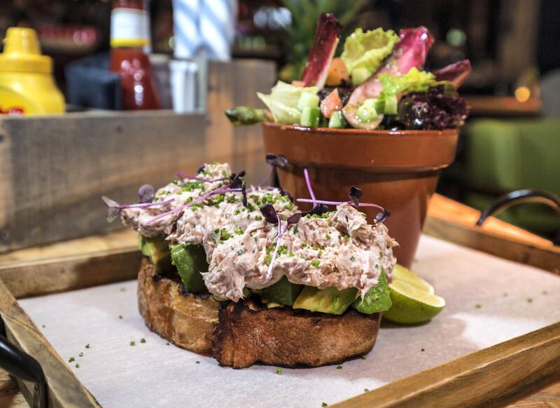 DUBAI, UNITED ARAB EMIRATES - A tuna and avocado serve inside the restaurant at a  preview of new entertainment complex, Warehouse at Atlantis The Palm Dubai.  Leslie Pableo for The National for Katy Gillett's story