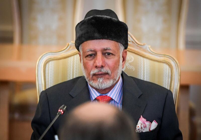 Omani Foreign Minister Yusuf bin Alawi bin Abdullah attends a meeting with his Russian counterpart in Moscow on February 18, 2019. / AFP / Yuri KADOBNOV
