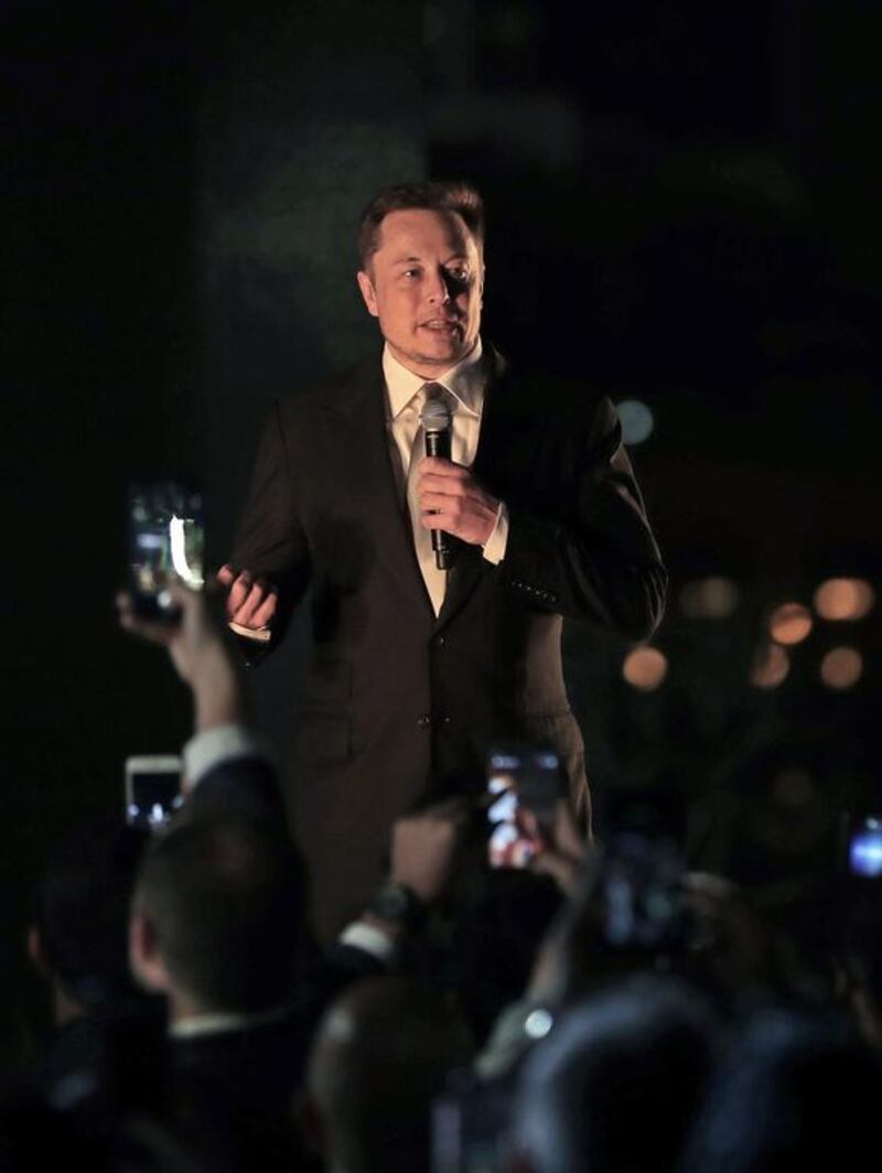 Elon Musk, the co-founder and chief executive of Tesla. Karim Sahib / AFP