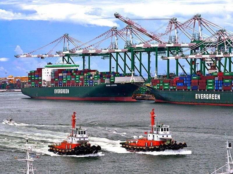 epa06403653 A handout photo made available by the Taiwan International Ports Corp (TIPC) shows the Kaohsiung Harbour in Kaohsiung, southern Taiwan, 30 June 2017 (issued 23 December 2017). According to TIPC, Kaohsiung Harbour's container volume totalled 10 million TEU (twenty-foot equivalent unit) in 2017, down 4.3 percent from 2016. Once the world's third-busiest port, Kaohsiunrg Harbour's world ranking has dropped to number 13 due to the launch of new ports, or the expansion of existing ports, in Asian countries, especially China.  EPA/TAIWAN INT'L PORTS CORP / HANDOUT HANDOUT  HANDOUT EDITORIAL USE ONLY/NO SALES