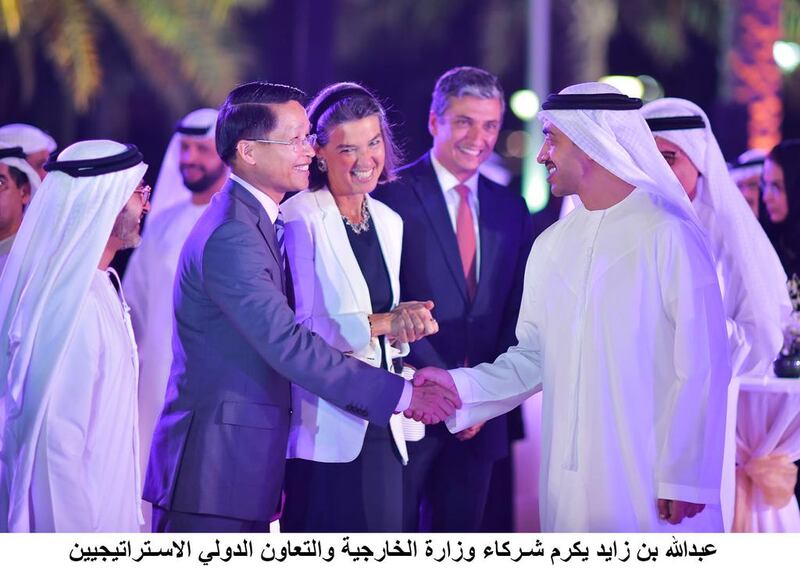 Sheikh Abdullah bin Zayed, Minister of Foreign Affairs and International Cooperation, on Tuesday honours several strategic partners whose contributions strengthened the work of the Ministry and enhanced the UAE’s overall diplomatic activities. The ceremony took place during the 11th Forum of Ambassadors and Heads of Missions Abroad in Abu Dhabi. Wam