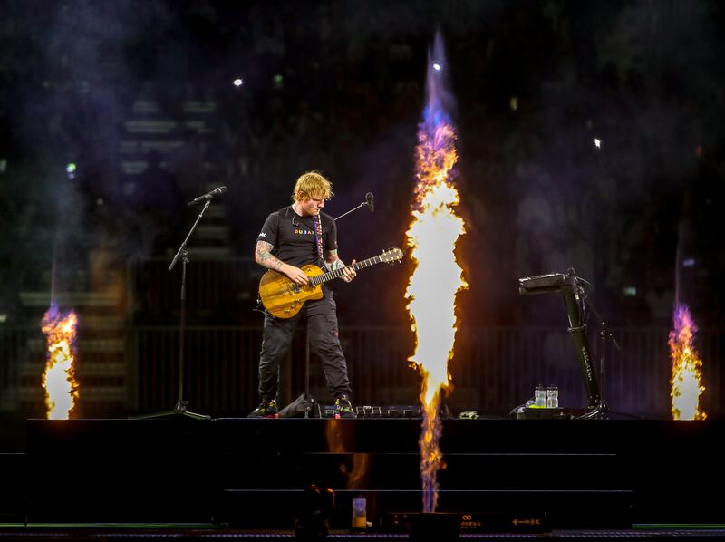 Ed Sheeran at The Sevens Stadium in Dubai, January 19. All photos: Victor Besa / The National