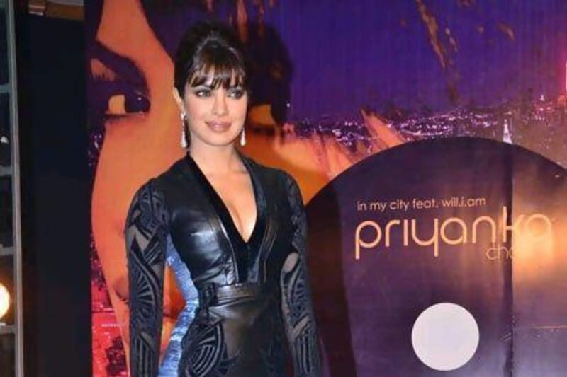 Priyanka Chopra unveils her first single, In My City, in Mumbai. Her debut album is expected to be released early next year. IANS