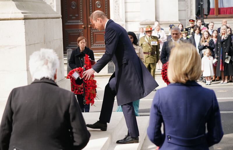 Earlier in the day, the Duke of Cambridge attended the wreath-laying ceremony to mark Anzac Day at the Cenotaph in London. PA