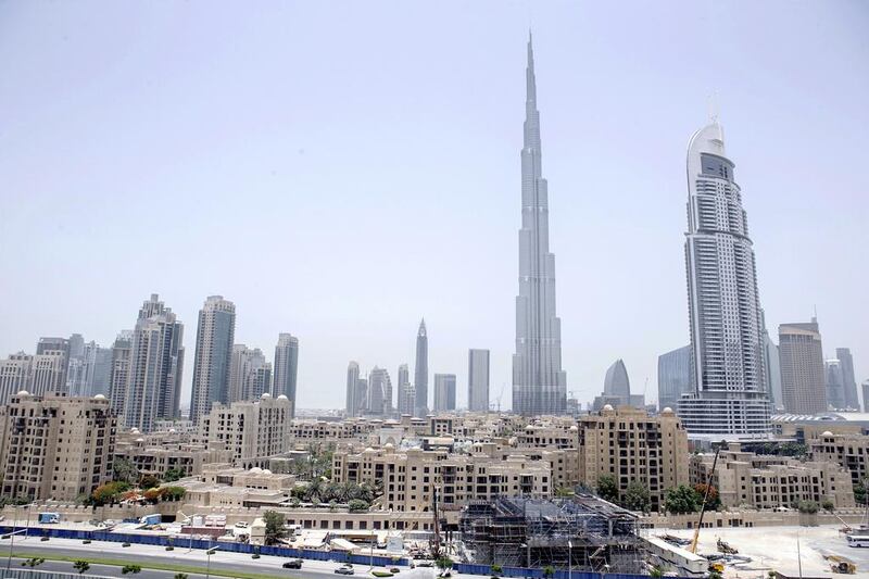 Downtown Dubai apartments: Q1-Q2 2015 down 5%. Q2 2014-Q2 2015 down 4%. Studio - Dh85,000 to Dh95,000. 1BR - Dh95,000 to Dh110,000. 2BR - Dh135,000 to Dh165,000. 3BR - Dh210,000 to Dh285,000. Reem Mohammed / The National