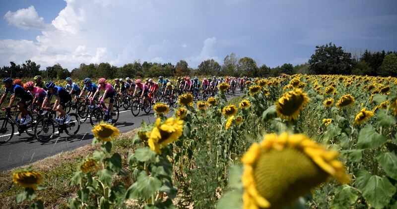 The peloton during Stage 2 - 135 km between Vienne and Col de Porte near Sarcenas - of the Criterium du Dauphine on Thursday, August 13. AFP