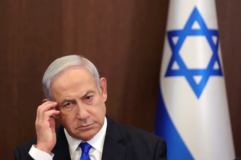 Israeli Prime Minister Benjamin Netanyahu was admitted to hospital on Sunday. AP