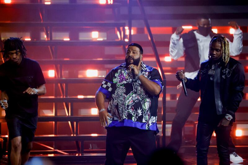 DJ Khaled performs during the BET Awards at Microsoft theatre in Los Angeles, California, U.S., June 27, 2021. REUTERS/Mario Anzuoni