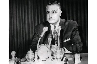 Gamal Abdel Nasser, pictured giving a radio speech to the nation in 1968. AFP
