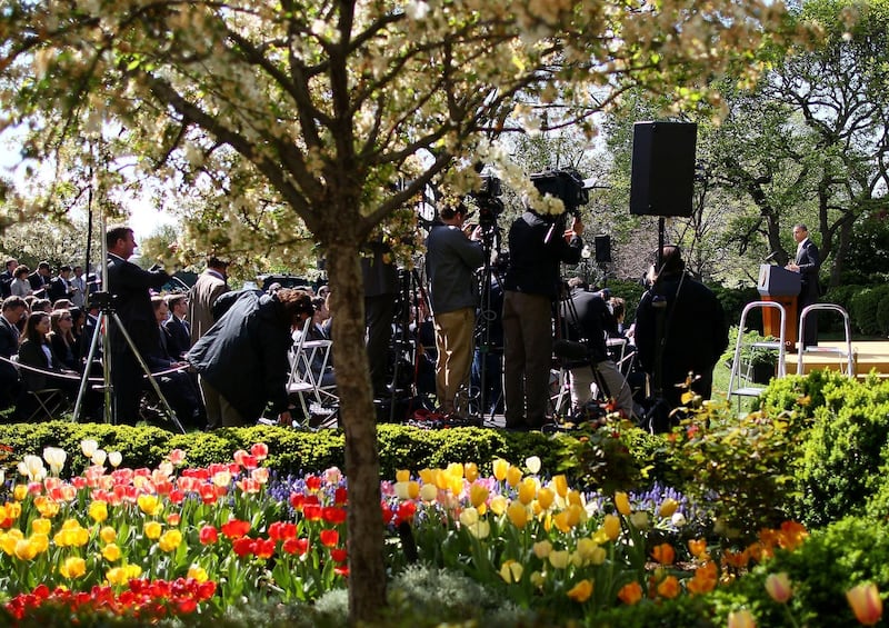 WASHINGTON, DC - MARCH 29: U.S. President Barack Obama speaks about rising gas prices and oil company tax breaks during a statement in the Rose Garden at the White House on March 29, 2012 in Washington, DC. Obama urged Congress to vote for the end of billions in taxpayer subsidies given to large oil companies each year.  (Photo by Mark Wilson/Getty Images)