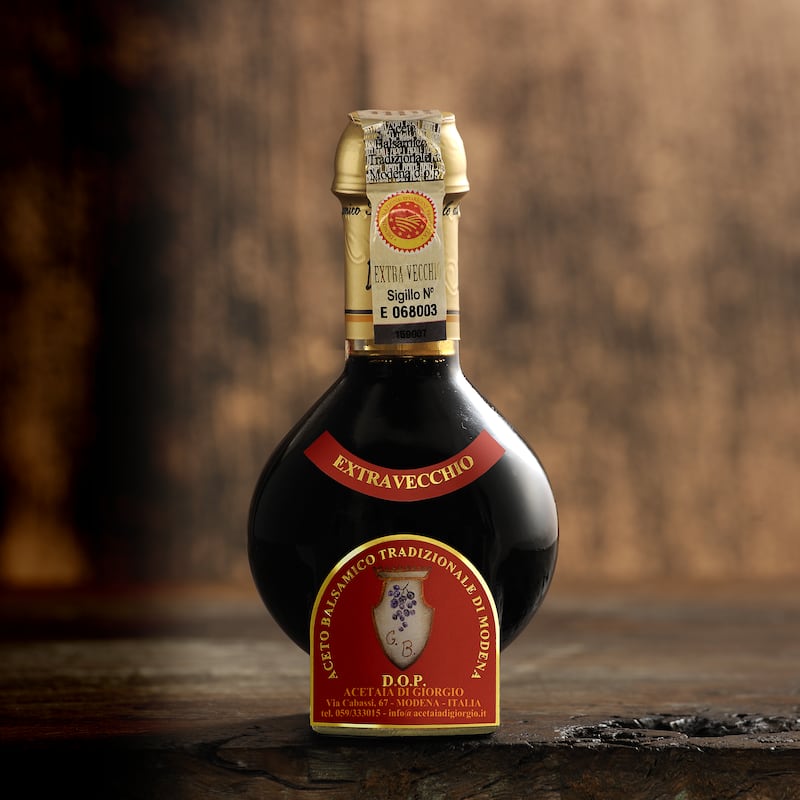 A bottle of Acetaia di Giorgio balsamic vinegar, which sells for as much as $326 for 100ml. Photo: Acetaia di Giorgio