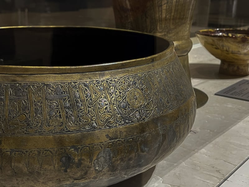 Objects from the Mamluk era displayed in the Museum of Islamic Art in Cairo. 