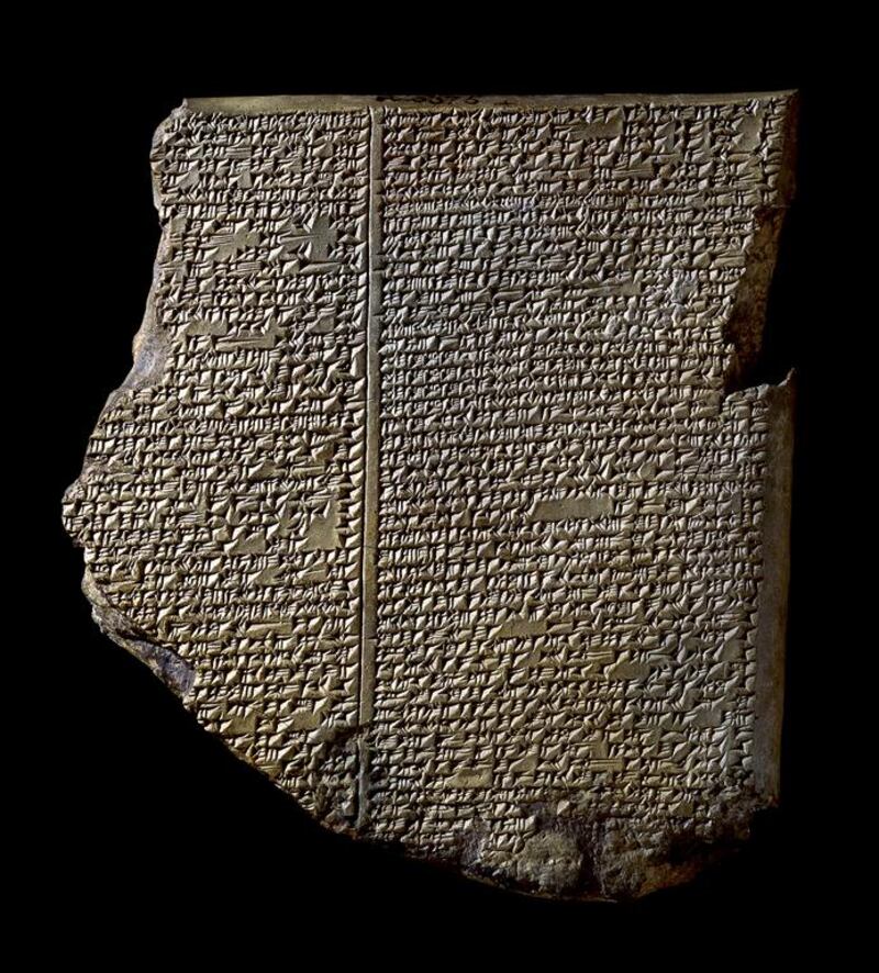 The Flood Tablet for 'A History of The World In 100 Objects' exhibition at at Manarat Al Saadiyat. Courtesy British Museum  