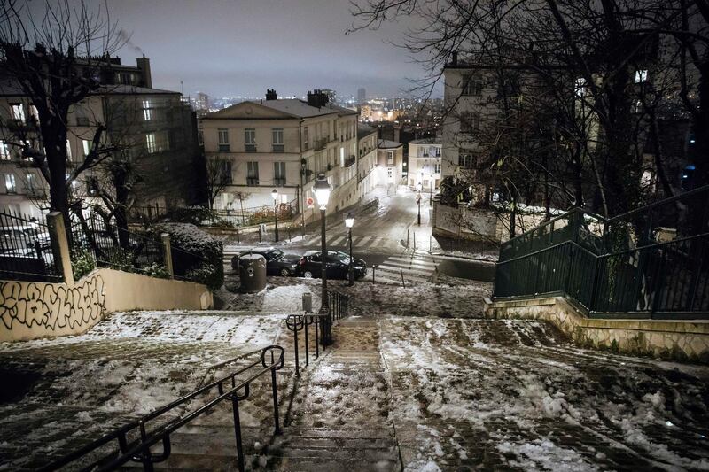 The empty streets of Montmartre as the 6pm curfew starts in Paris. The prime minister announced last Thursday an extension of the 6 pm-to-6am curfew to cover the whole country, including zones, like Paris, where it previously hadn't started until 8pm. AP Photo