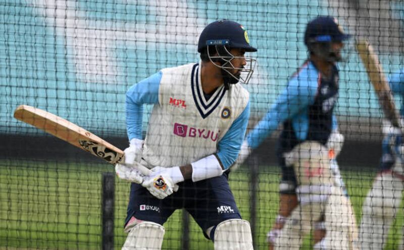KL Rahul during India's training session at The Oval. Getty