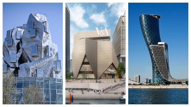From left: Luma Arles, V&A East and Capital Gate. AFP, O'Donnell + Tuomey, Hyatt Corporation