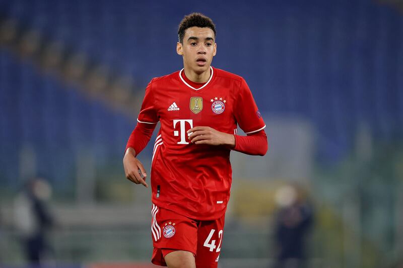 RM Jamal Musiala (Bayern Munich) - Musiala will turn 18 on Friday. He scored his first Champions League goal just ahead of that, the confident finish that put Bayern 2-0 up at Lazio. Next up, an imminent senior debut for Germany, whom the dual-national has chosen to play for ahead of England. Getty