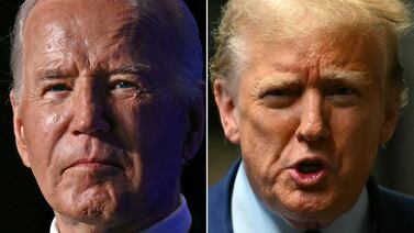 US President Joe Biden, left, has stepped up criticism of former president Donald Trump, right, as the election season heats up. AFP
