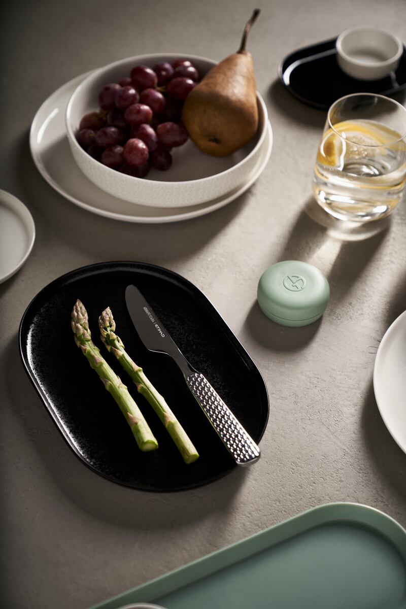 The line features crockery, glassware and cutlery.