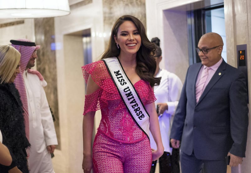 Dubai, United Arab Emirates - Ms. Universe Catriona Gray at the XAGA Xpedtion Annual Gala Awards at Grand Millennium Dubai.  Leslie Pableo for The National