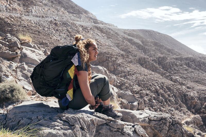 11.01.19 Dubai resident Fatima Deryan spending her Friday climbing the highest peak of the UAE; Jebel Jais  in Ras Al Khaimah. Fatima is training to climb Everest in March.
Anna Nielsen For The National