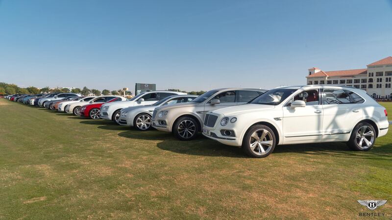 The cars parked at Al Habtoor Polo Resort and Club.