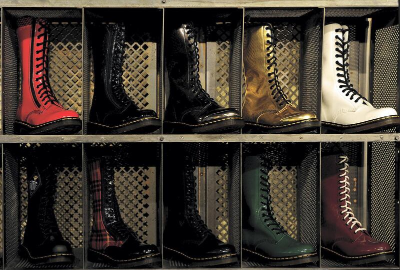 LONDON, ENGLAND - APRIL 01:  A general view inside the Dr. Martens Central London Store on its 50th Birthday on April 1, 2010 in London, England. Dr. Martens have sold more than 100million pairs since their launch on April 1, 1960.  (Photo by Gareth Cattermole/Getty Images)